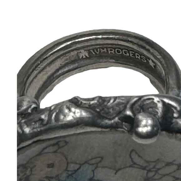 SOLD! Peter Rabbit Broken China & Spoon Artisan Ring Upcycled & Boho Silver Meta - Picture 13 of 17